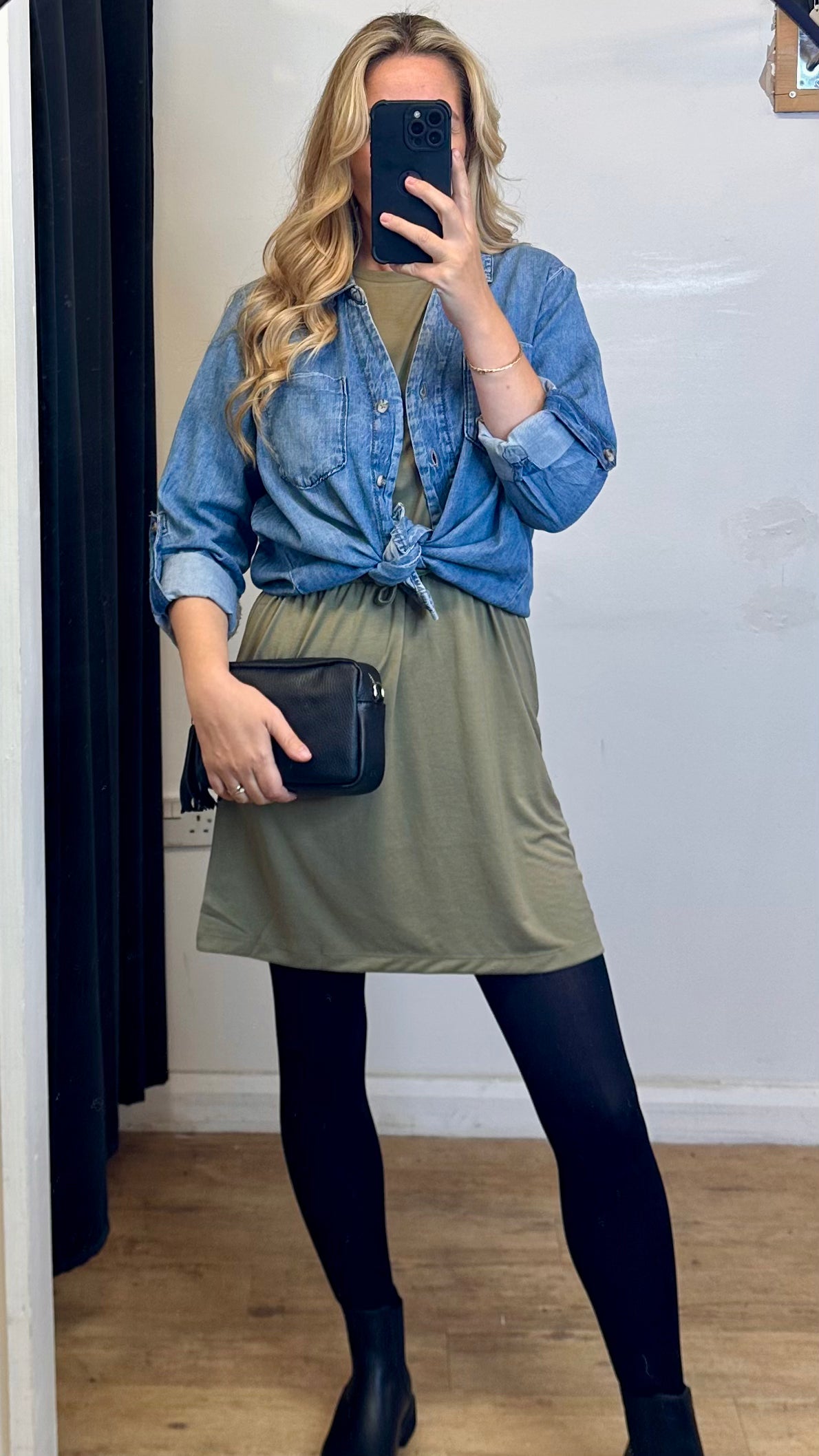 Transitional Khaki T-shirt Dress