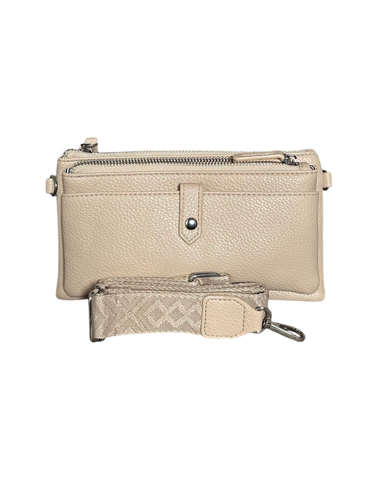 Beige crossbody phone purse