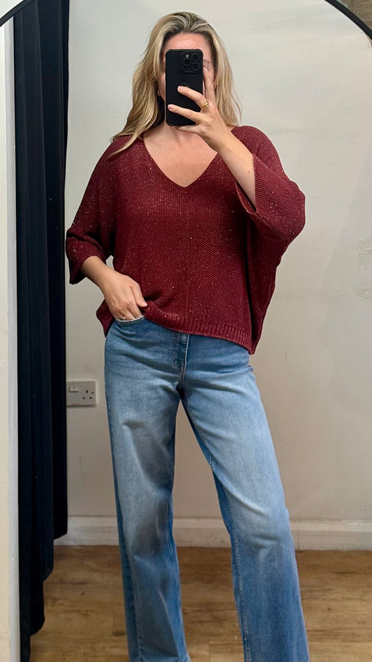 Metallic jumper - Wine colour
