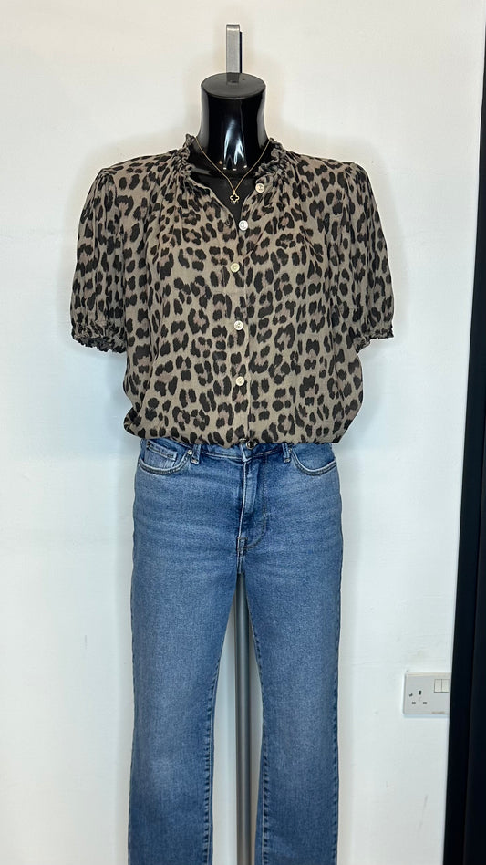 Animal Print Top - Mocha Colour