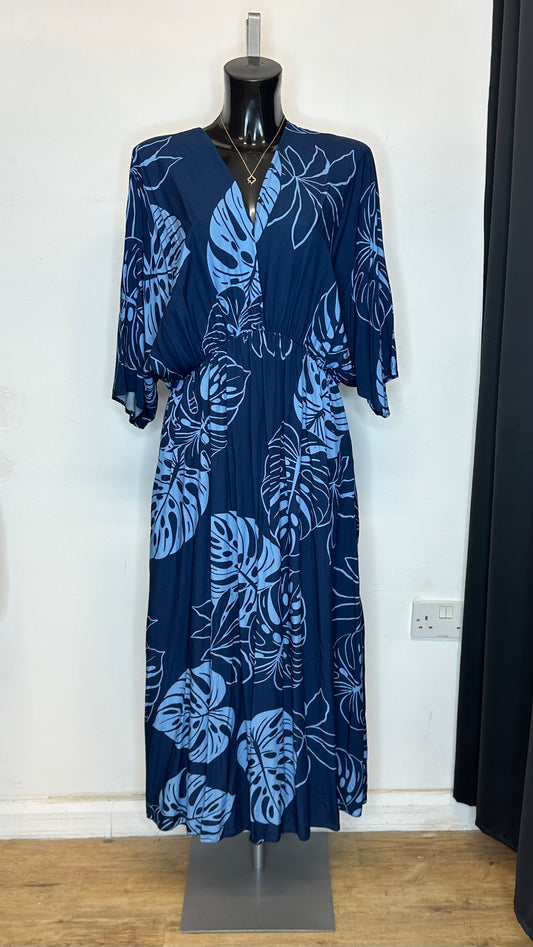 Print Maxi Dress - Blue Colour