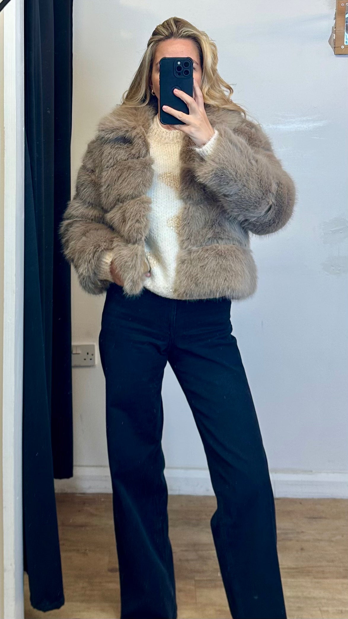 Mocha Faux Fur Jacket