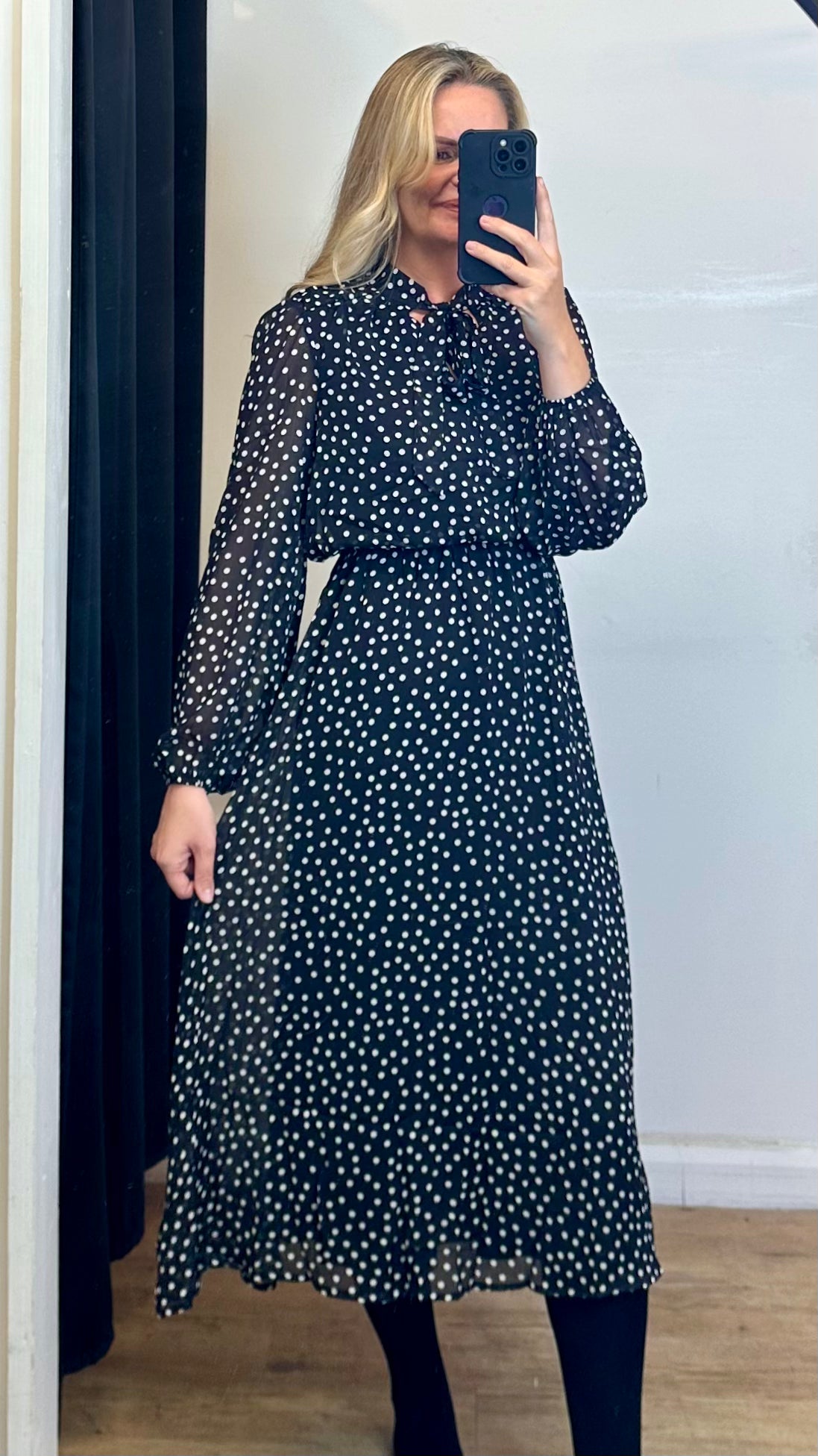 Polka Dot Midi Dress