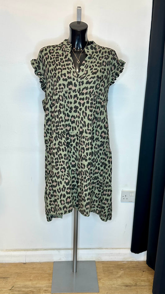 Khaki Animal Print Dress