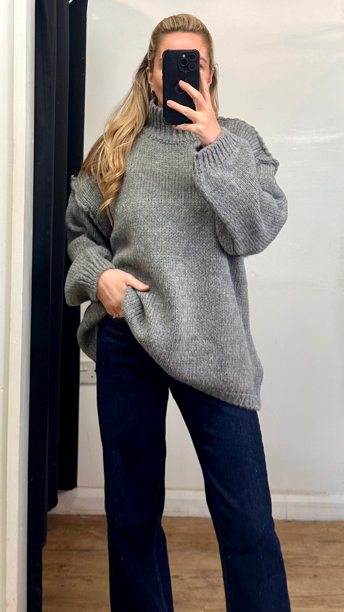 Grey chunky knit jumper