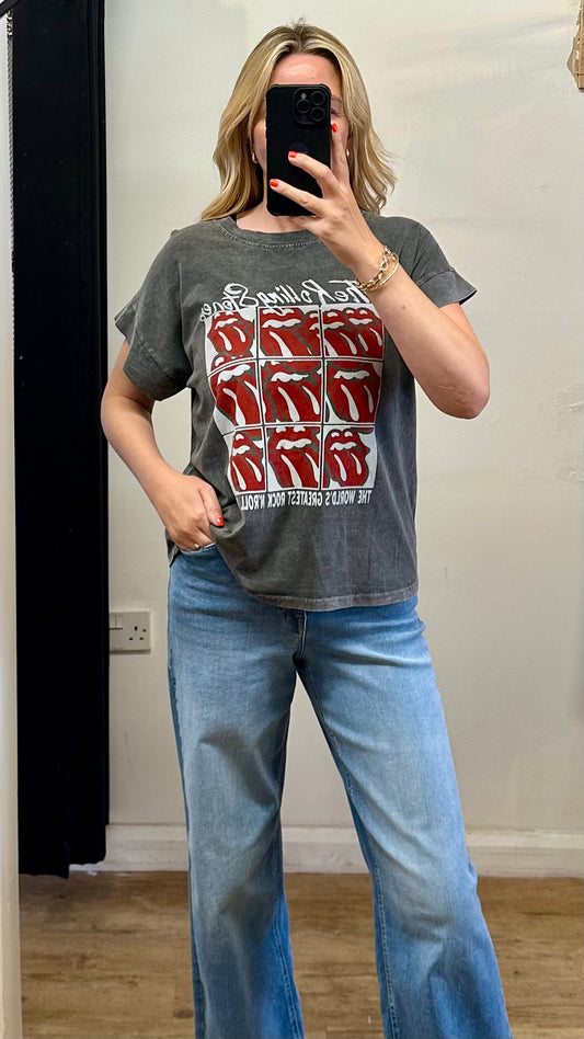 Rolling Stones T-shirt - Washed Black Colour