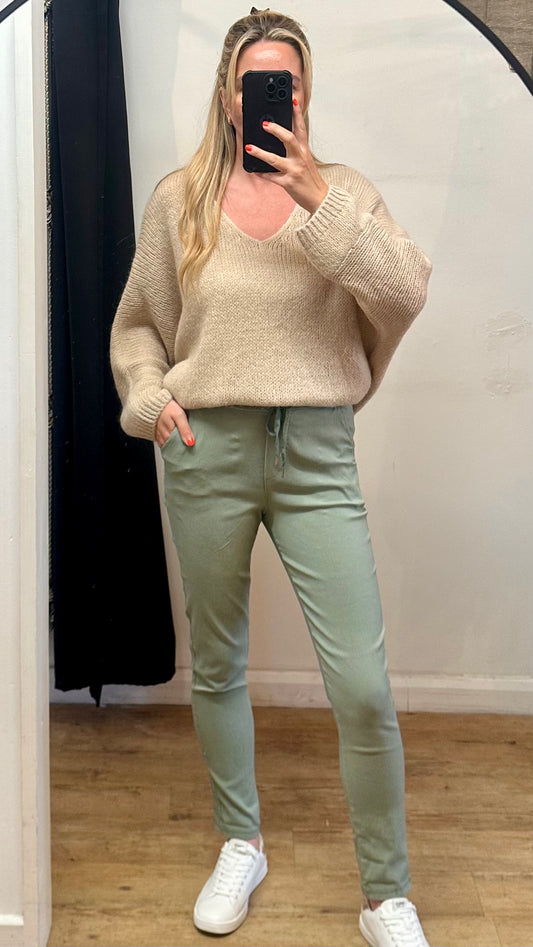 Light Green Stretch Trousers