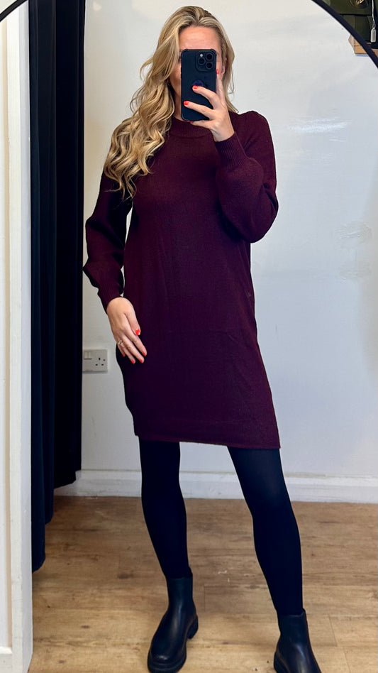 Jumper Dress - Burgundy Colour