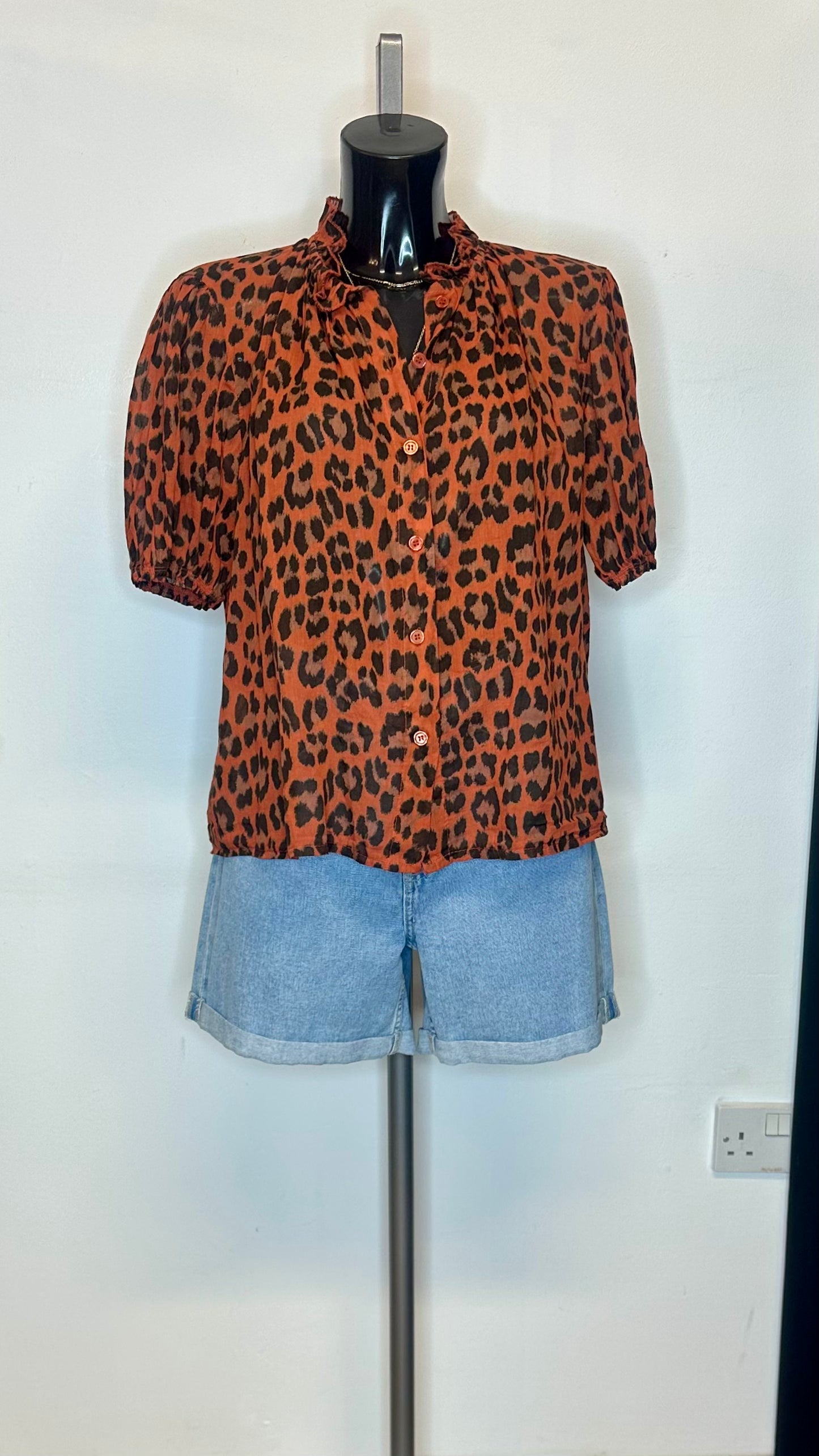 Animal Print Top - Rust Colour