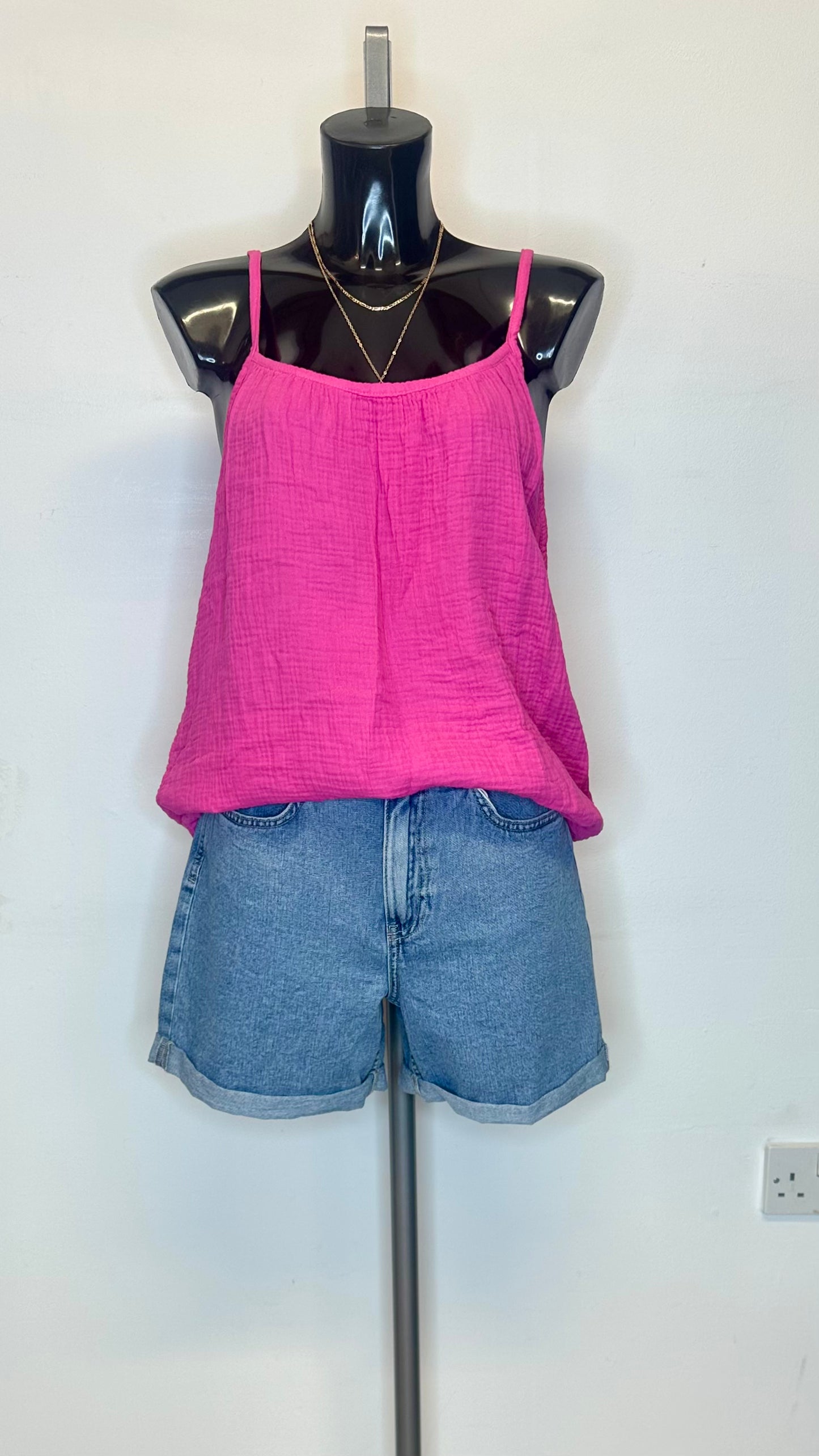 Cheesecloth Camisole - Fuchsia Colour