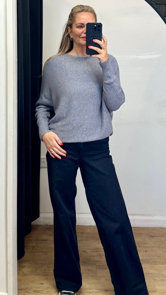Grey batwing jumper