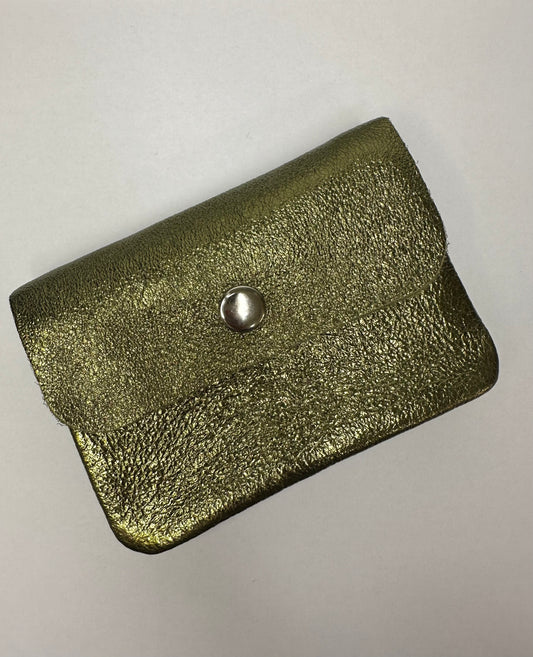 Green leather coin purse