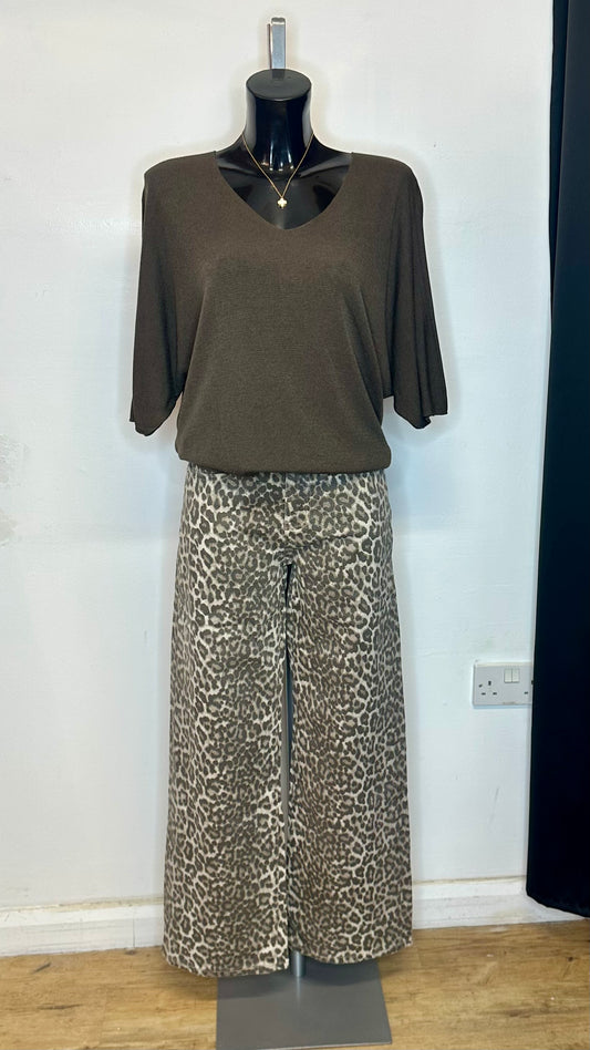 Fine Knit Top - Brown Colour