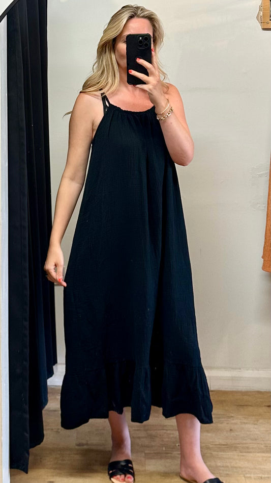 Black Cheesecloth Dress
