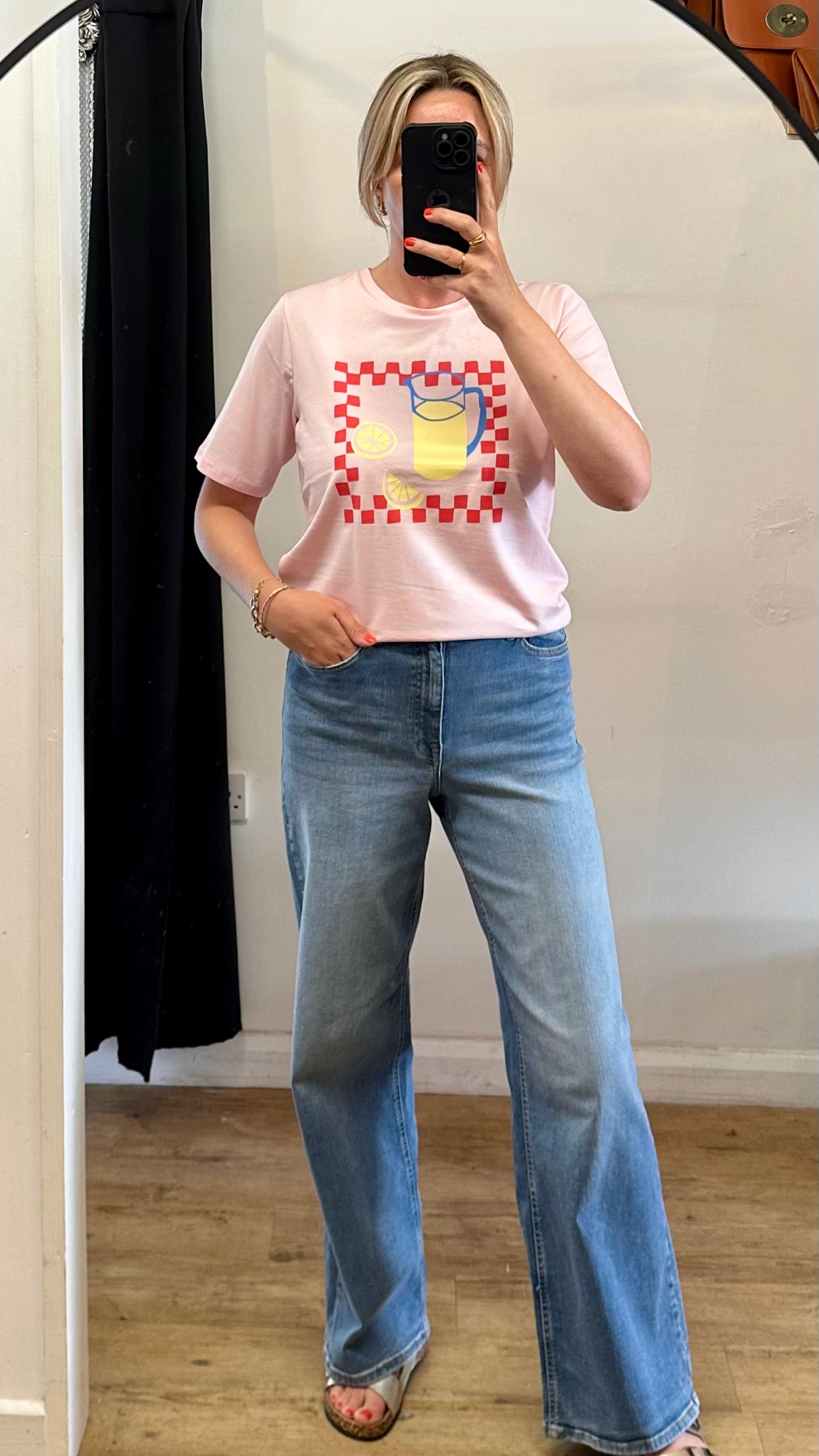 Pastel pink T-shirt - Lemonade / Lemons