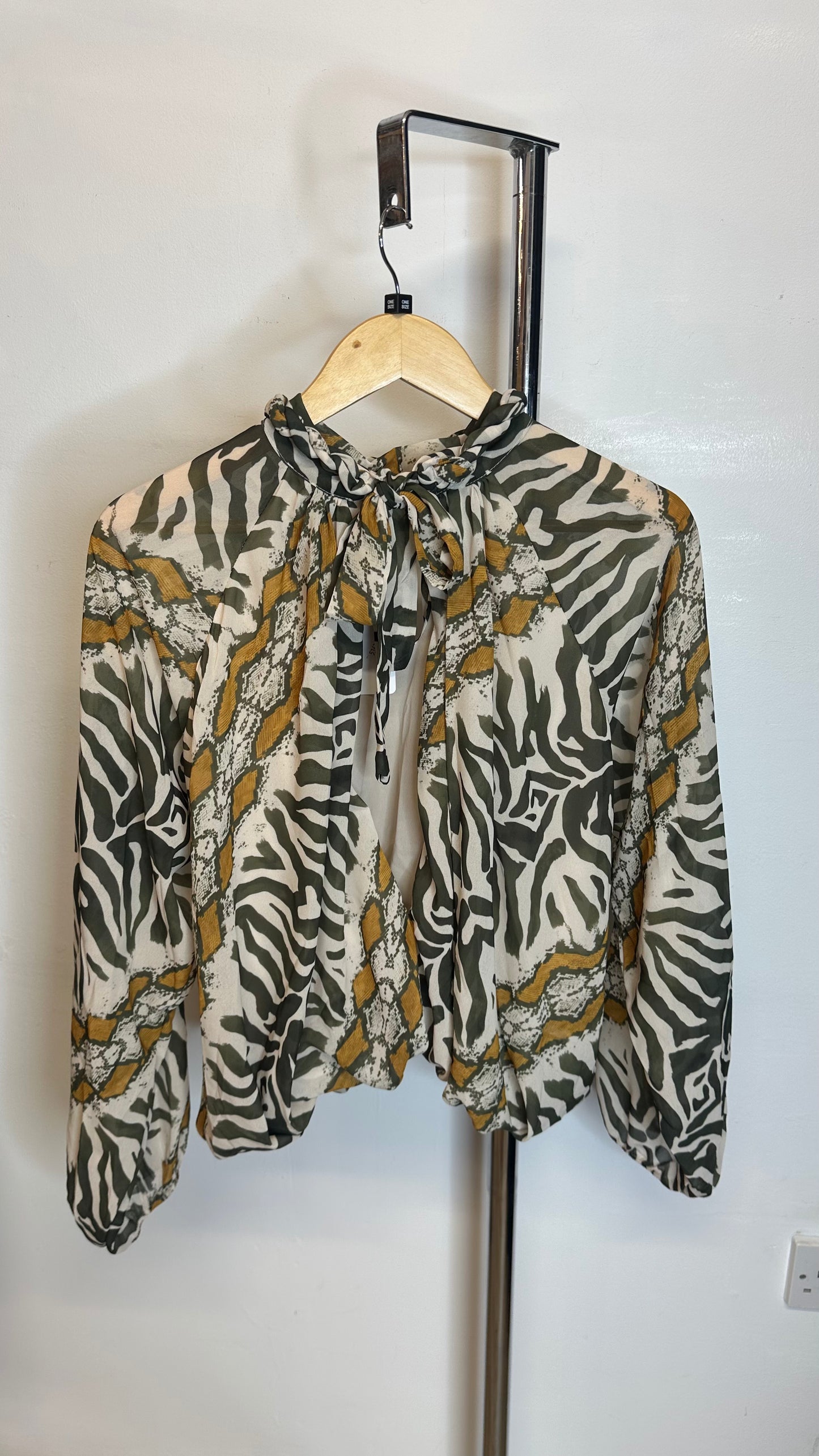Pattern Top - Khaki / Mustard