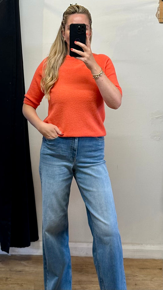 Coral short sleeve knit
