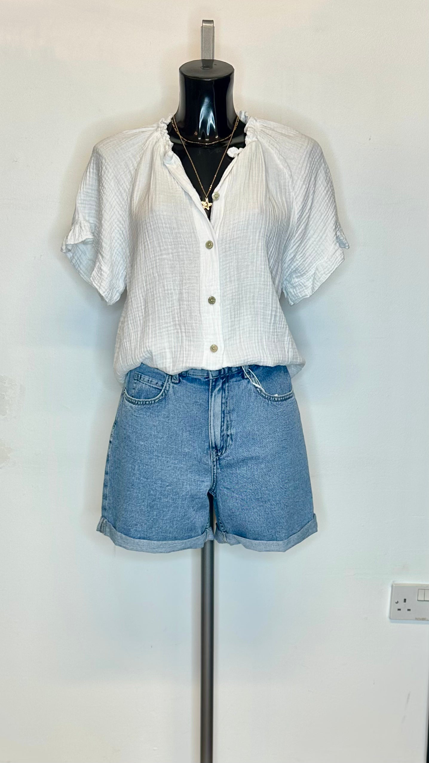 Cheesecloth Top - White Colour