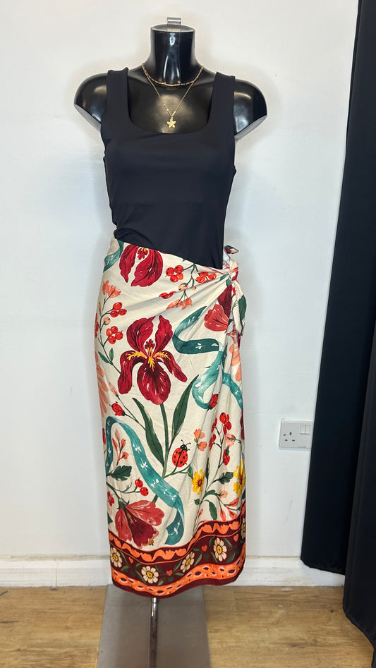 Maxi Tie Skirt - Floral Print