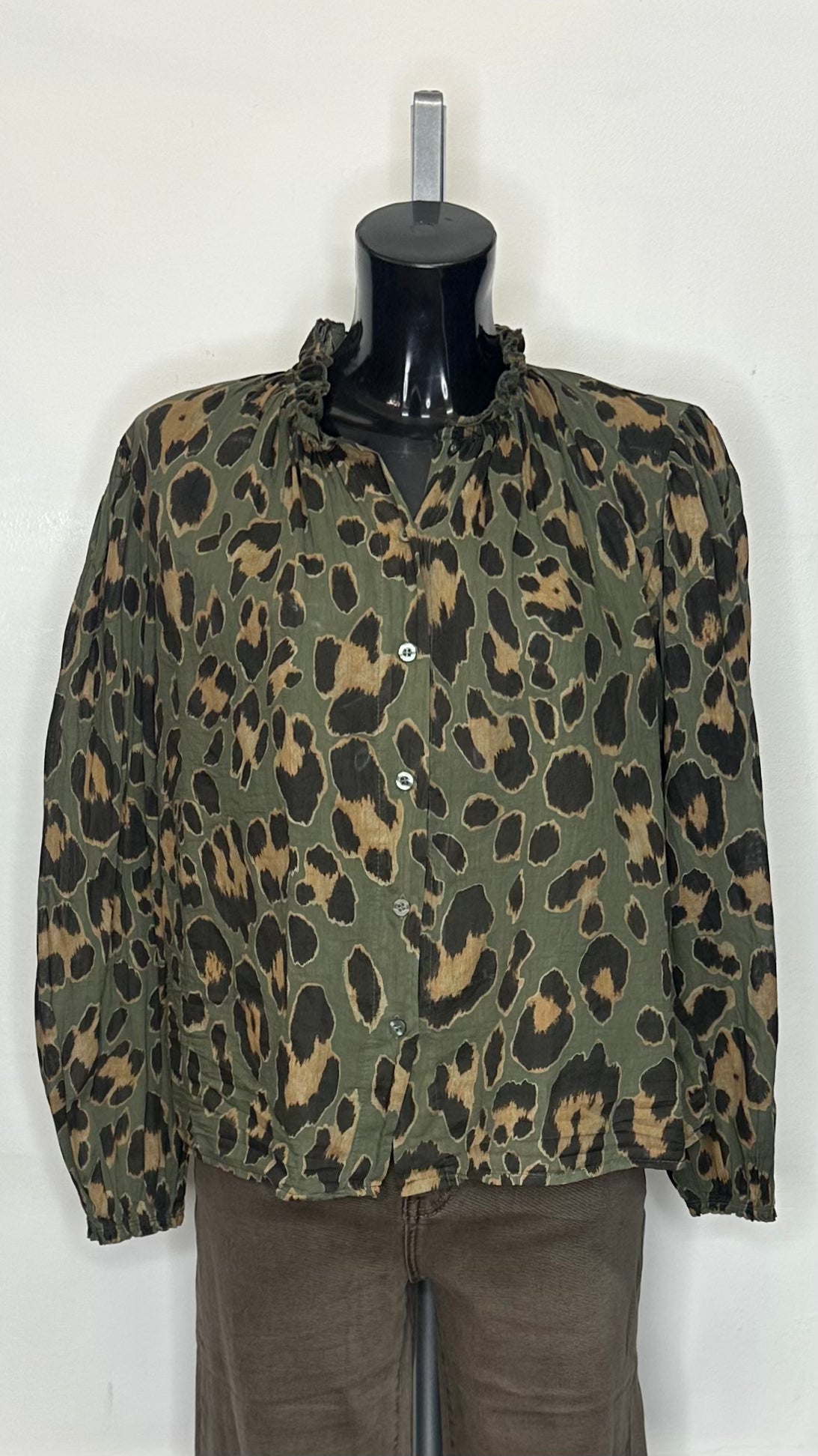 Khaki Animal Print Blouse