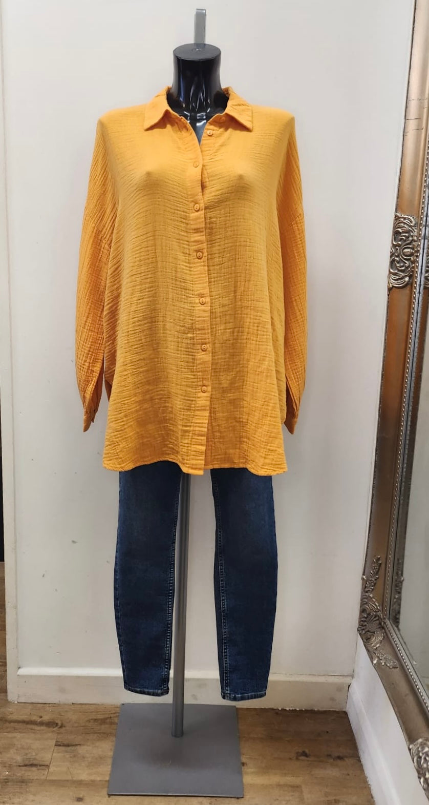 Orange cheesecloth shirt - 100% Cotton