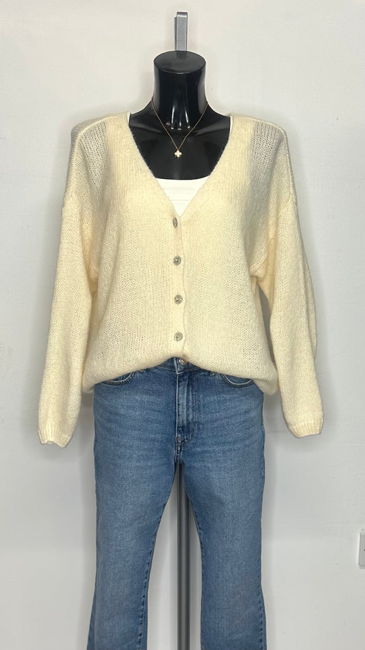 Mohair Cardigan - Cream Colour