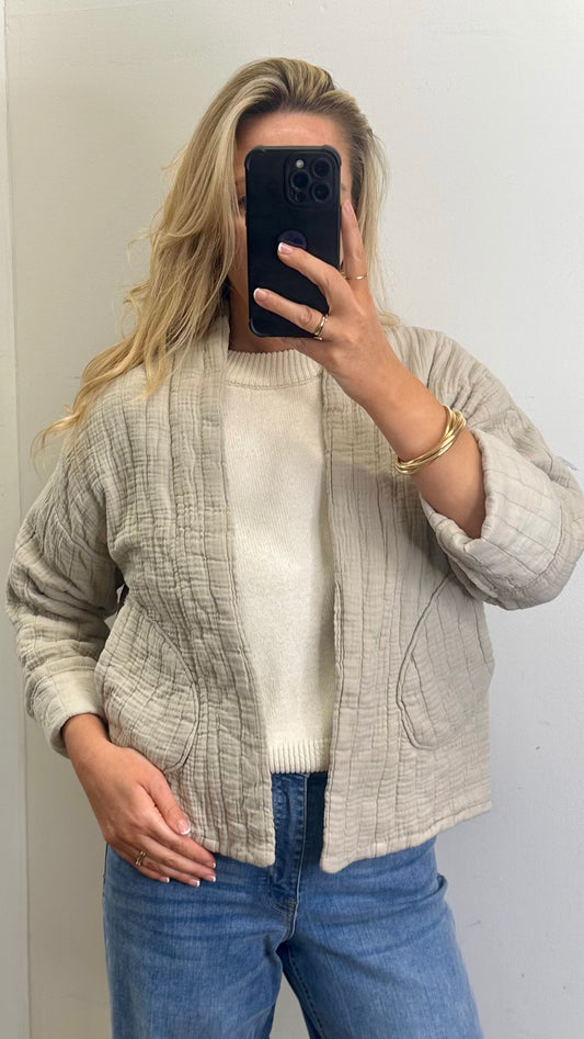 Quilted Jacket - Beige Colour