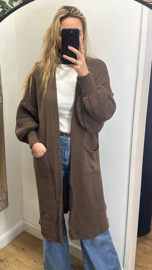 Brown Long Cardigan