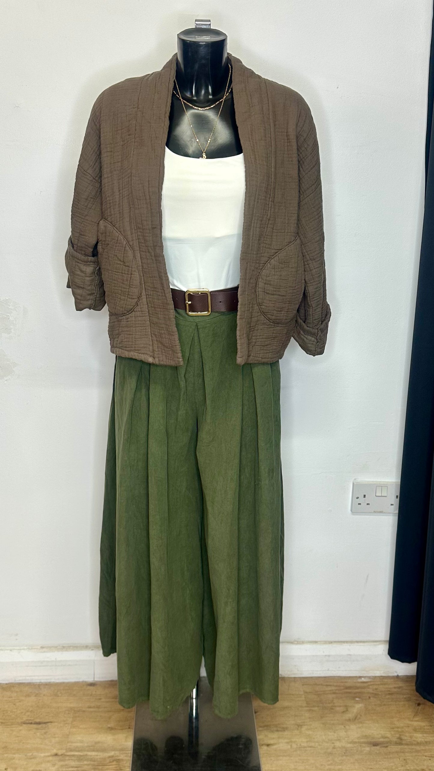 Quilted Jacket - Mocha Colour
