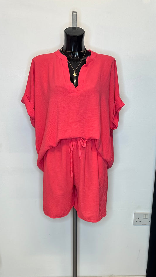Short Set - Coral