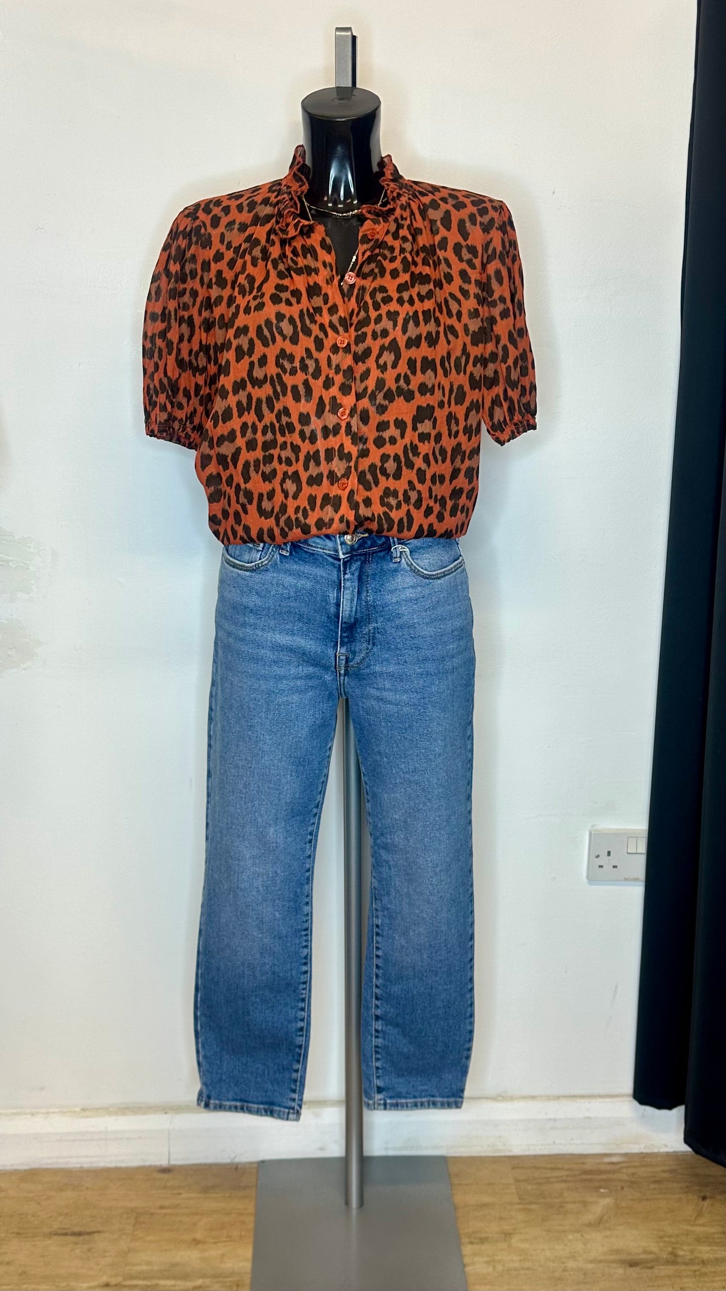 Animal Print Top - Rust Colour