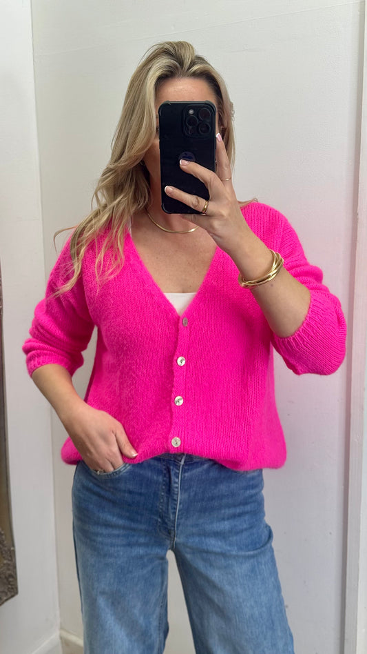 Mohair Cardigan - Pink Colour