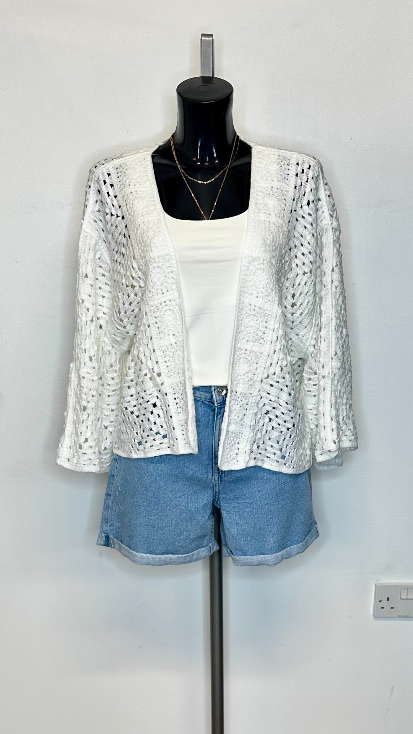 White Crochet Cardigan