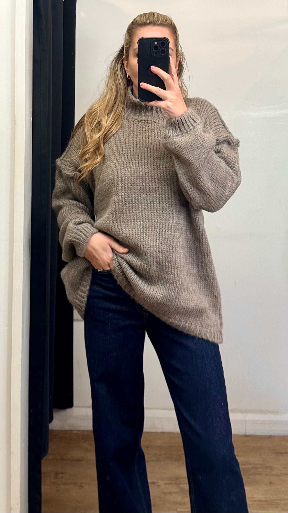 Mocha chunky knit jumper