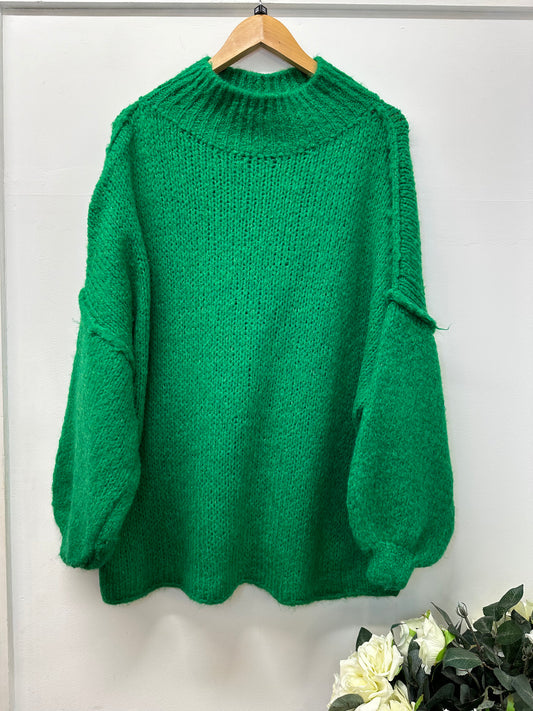 Green chunky knit jumper