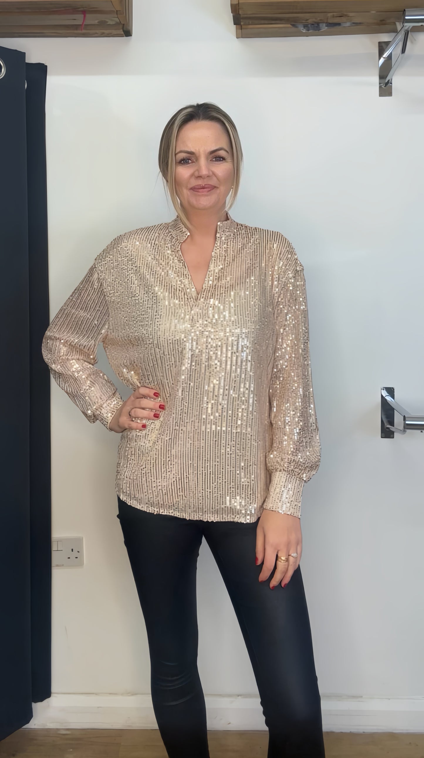 Rose Gold Sequin top