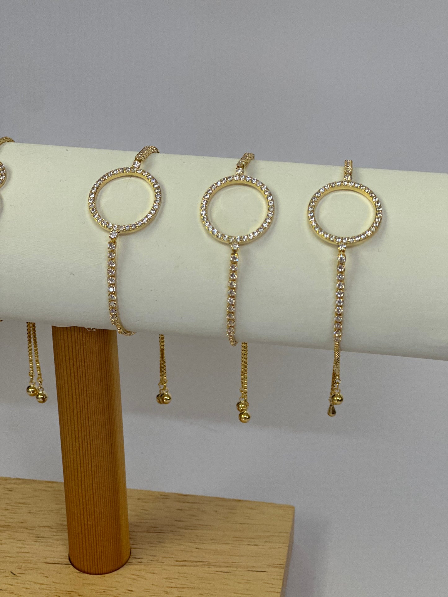 Gold coloured diamante bracelets - Heart or Circle design