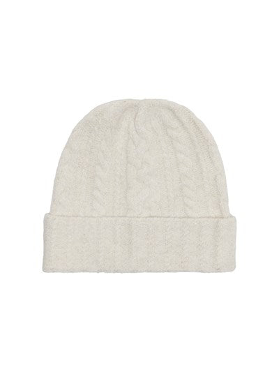 Knitted glitter lurex hat - Cream colour