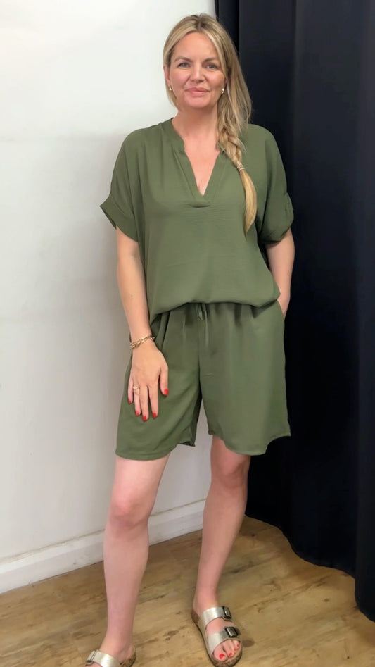 Khaki Short Set