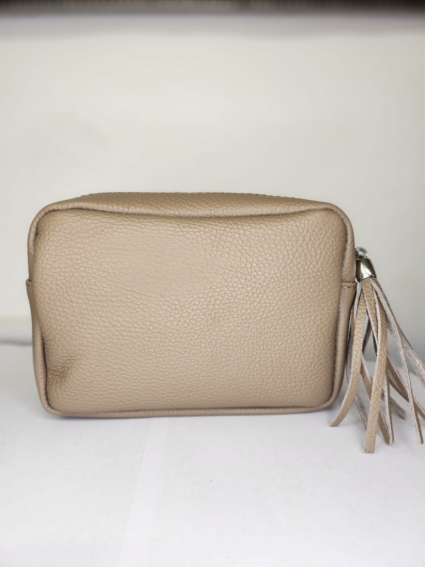 Taupe Camera Bag - Real Leather