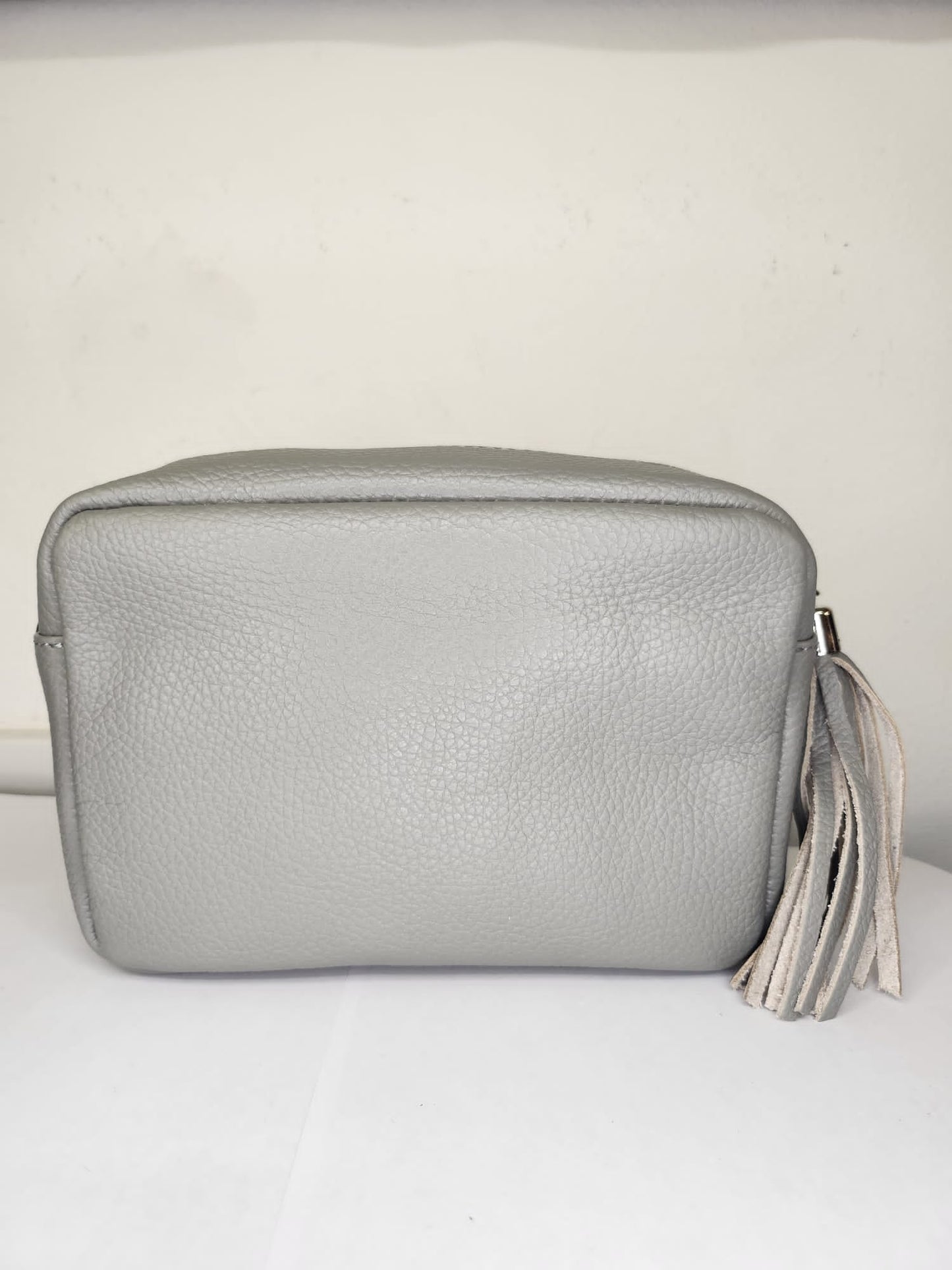 Grey Camera Bag - Real Leather