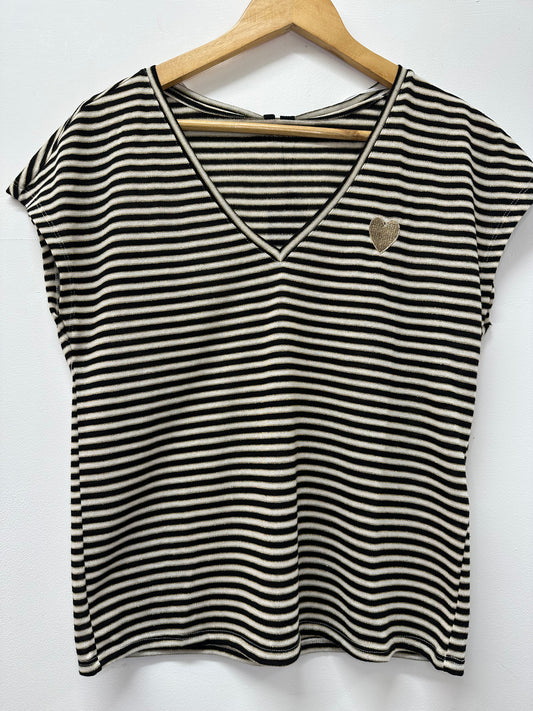Glitter detail heart top
