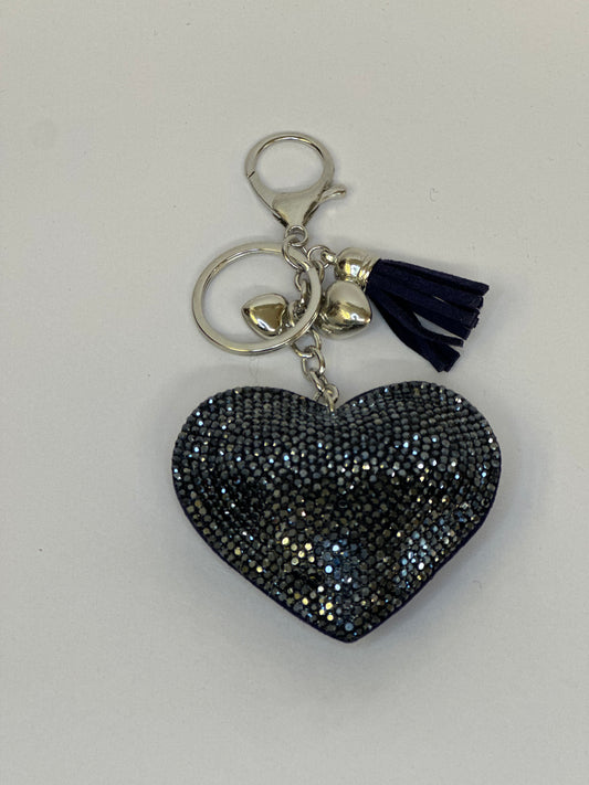 Navy Diamanté keyring