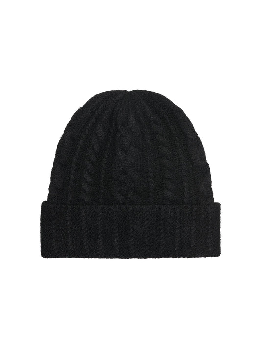 Knitted glitter lurex hat - Black colour