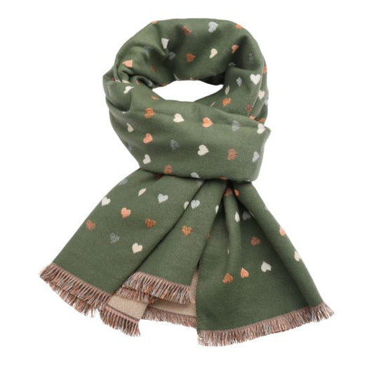 Khaki heart scarf