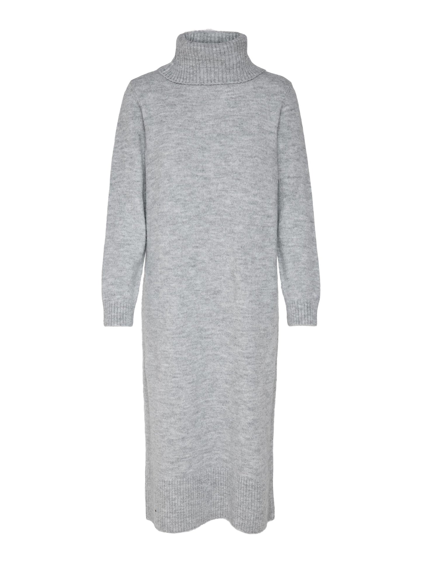 Roll neck long dress - Grey colour
