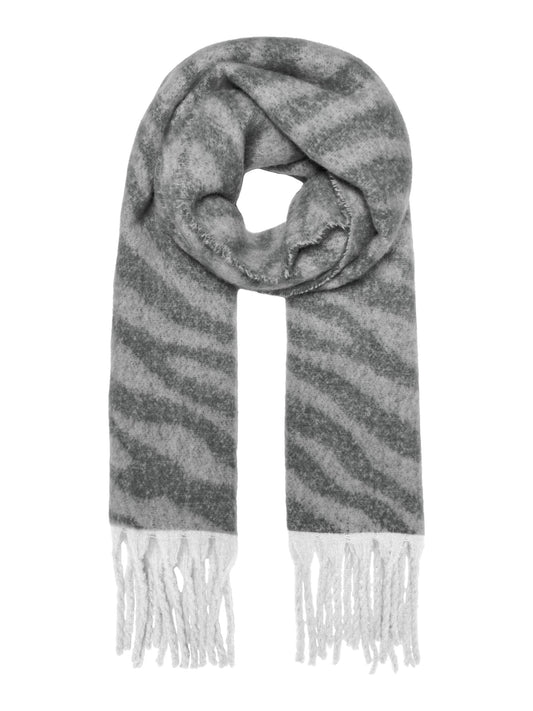 Grey zebra print scarf