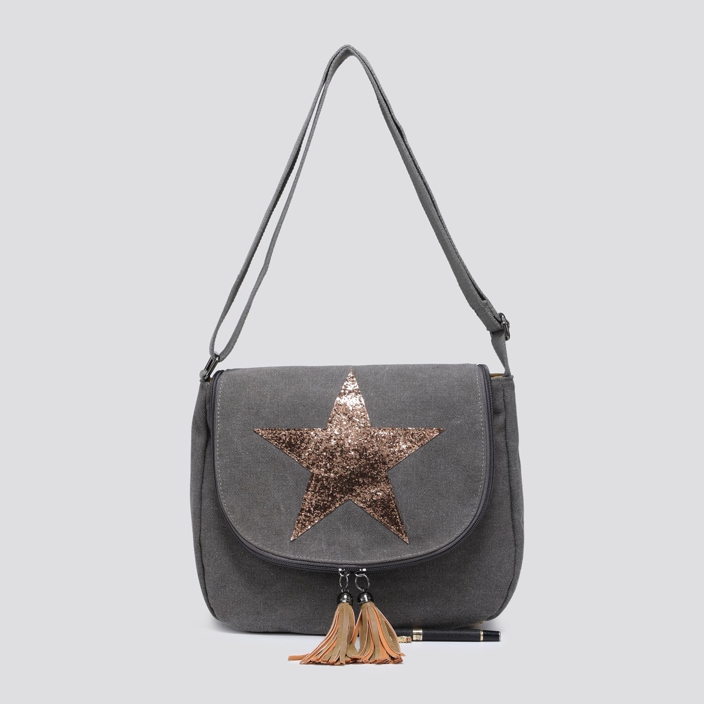 Dark Grey glitter star bag