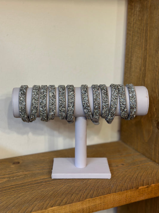 Single strap diamanté wrap bracelet