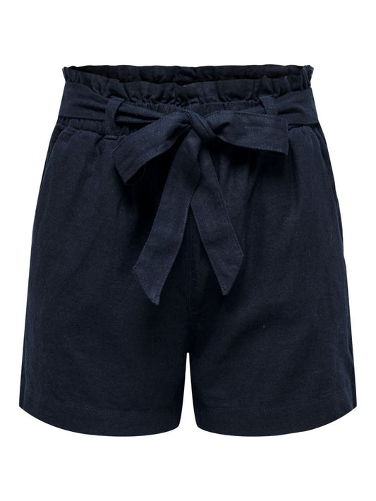Linen Blend Shorts - Navy Colour
